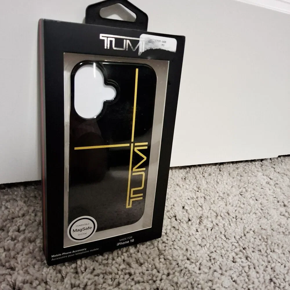 Tumi iPhone 16 MagSafe Wireless Charging Black/Yellow Cellphone Case Brand New
